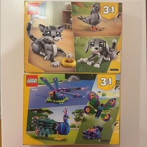 LEGO Creator 3-in-1 Gray Cat and Colorful Peacock Set